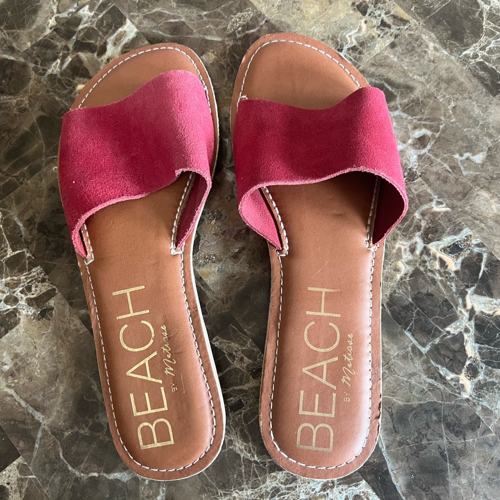 Beach by Matisse Cabana Red Suede Slide Sandals